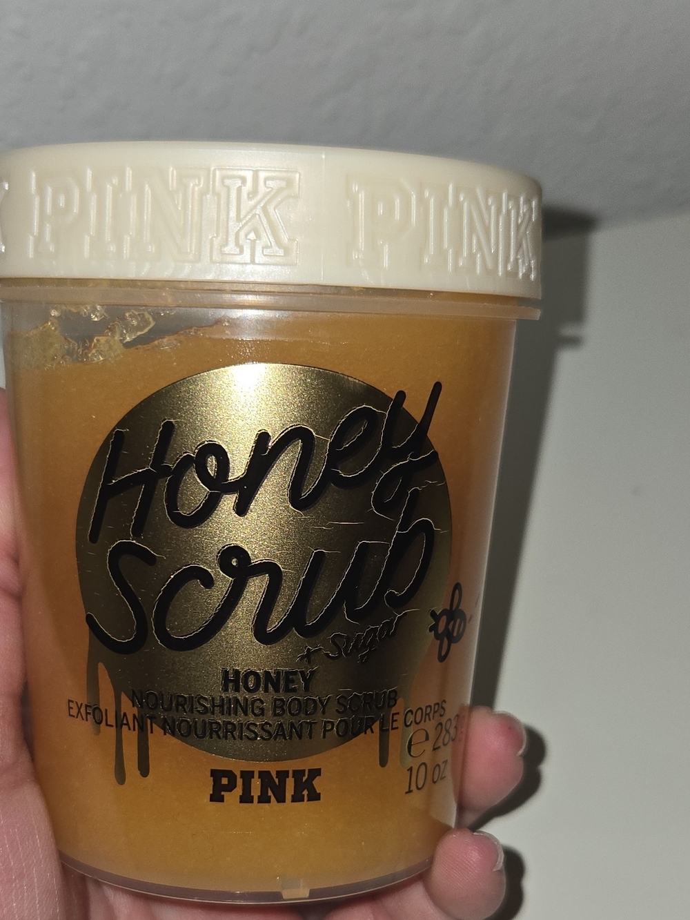 PINK Victoria's Secret Honey Scrub - Cream Lid with Gold Label